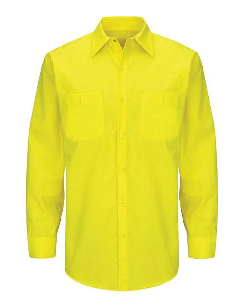 Enhanced & Hi-Visibility Long Sleeve Work Shirt - Tall Sizes | USA Decoration