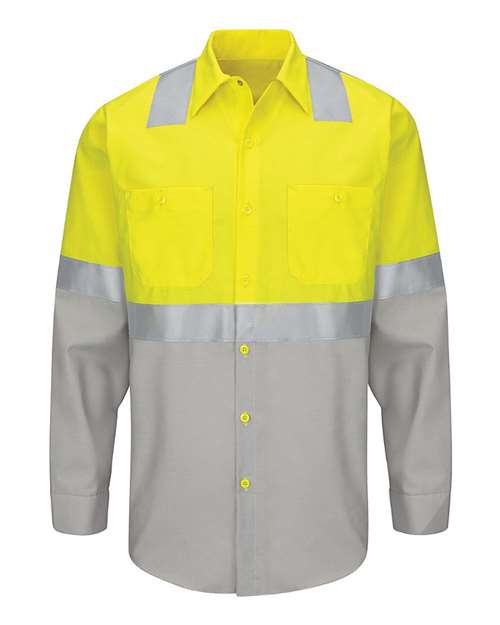 Enhanced & Hi-Visibility Long Sleeve Work Shirt - Tall Sizes | USA Decoration
