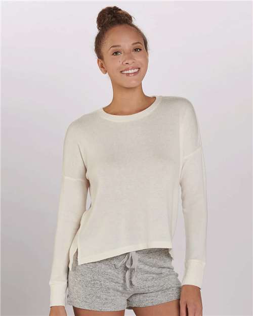 Women's Cuddle Fleece Boxy Crewneck Pullover | USA Decoration