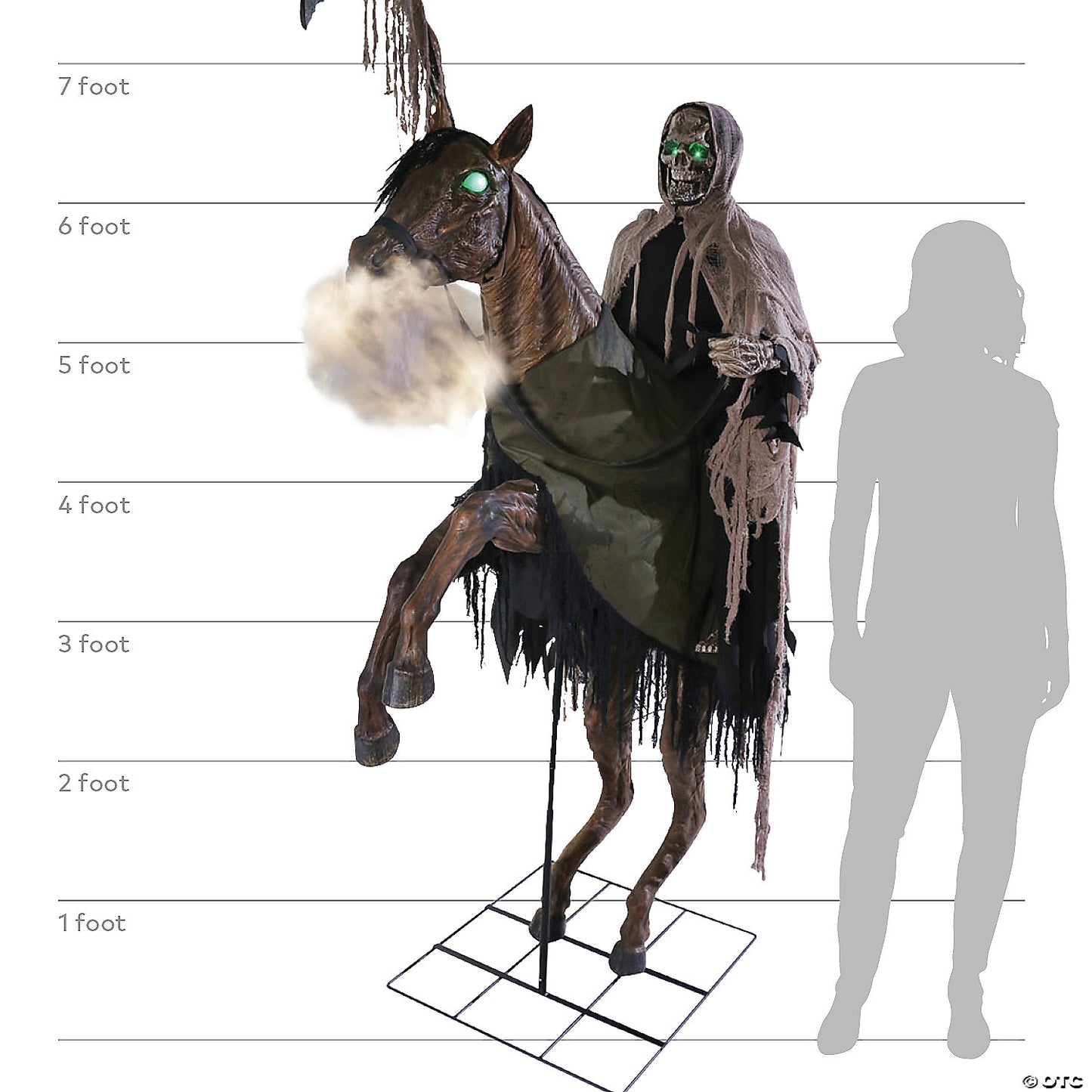 78" Reaper's Ride Horse Rider Animated Prop with Light-Up Eyes | USA Decoration®