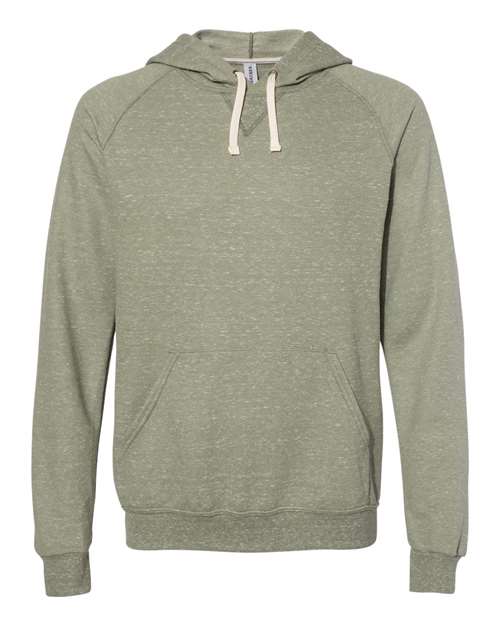 Snow Heather French Terry Raglan Hooded Sweatshirt | USA Decoration