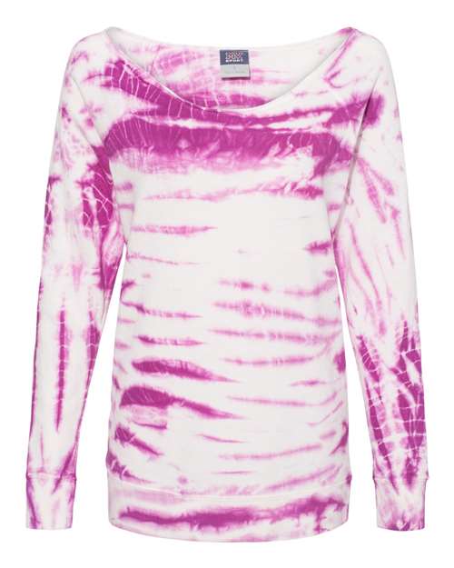 Women's French Terry Off-the-Shoulder Tie-Dyed Sweatshirt | USA Decoration
