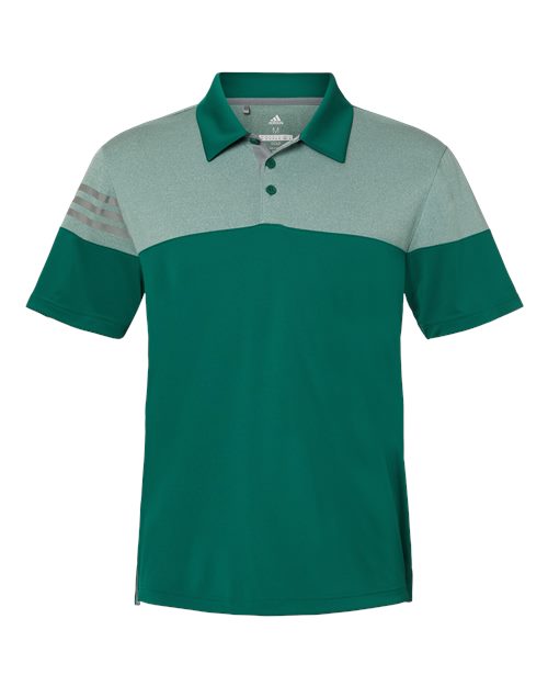 Heathered 3-Stripes Colorblocked Polo | USA Decoration