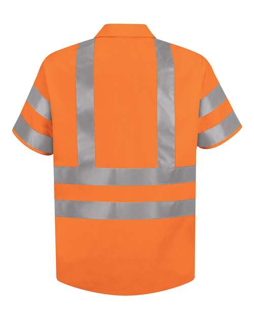High Visibility Safety Short Sleeve Work Shirt - Tall Sizes | USA Decoration