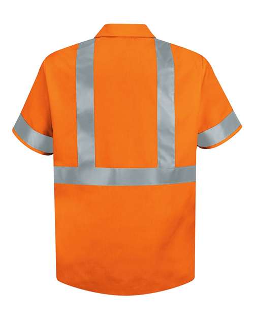 High Visibility Safety Short Sleeve Work Shirt - Tall Sizes | USA Decoration
