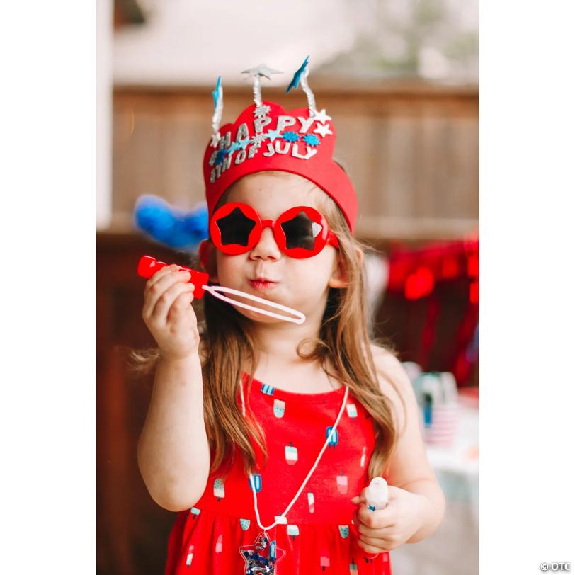 7" Mini Patriotic Stars & Stripes Plastic Bubble Wands – 12 Pc.