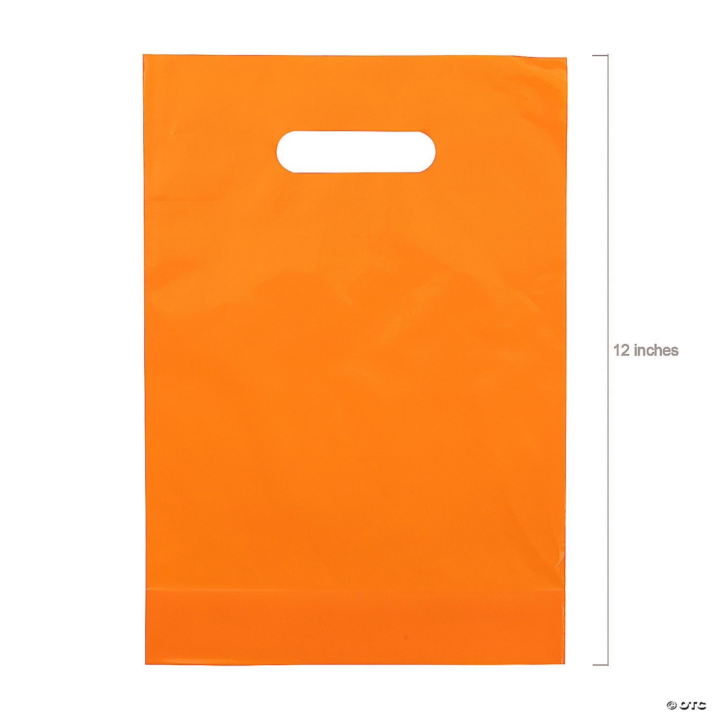 8 1/2" x 12" Bulk 50 Pc. Bright Orange Plastic Goody Bags with Handles | USA Decoration®