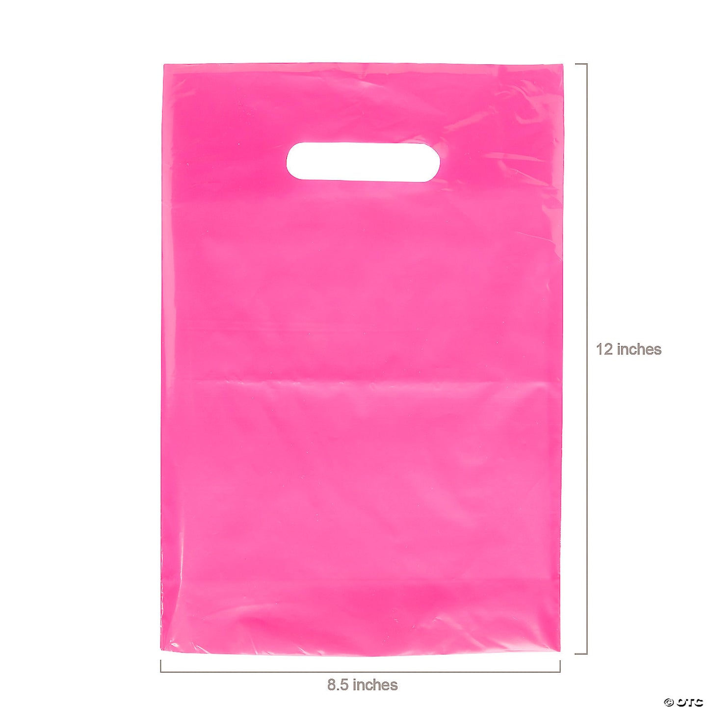 8 1/2" x 12" Bulk 50 Pc. Solid Color Bright Pink Plastic Goody Bags