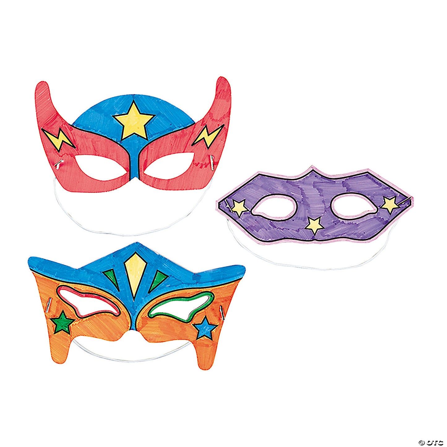 8" - 8 3/4" Color Your Own Paper Superhero Masks - 12 Pc. | USA Decoration®
