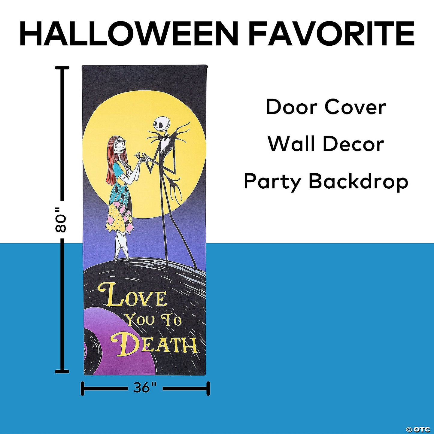 80" The Nightmare Before Christmas™ Love You to Death Halloween Door Decoration | USA Decoration®