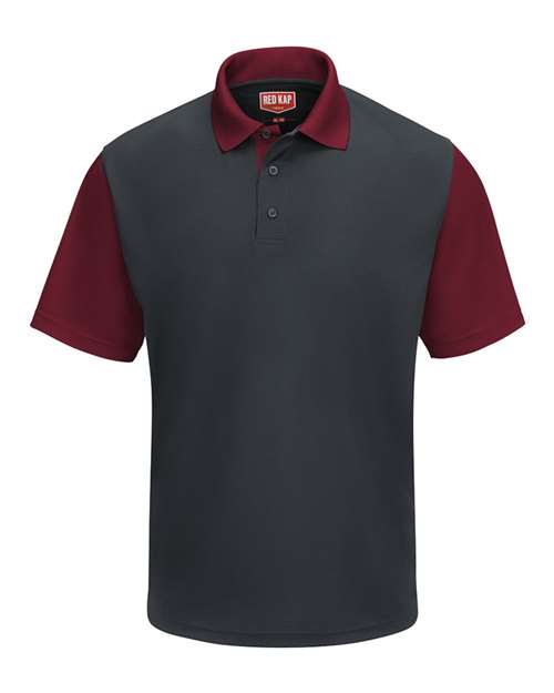 Short Sleeve Performance Knit Color-Block Polo | USA Decoration