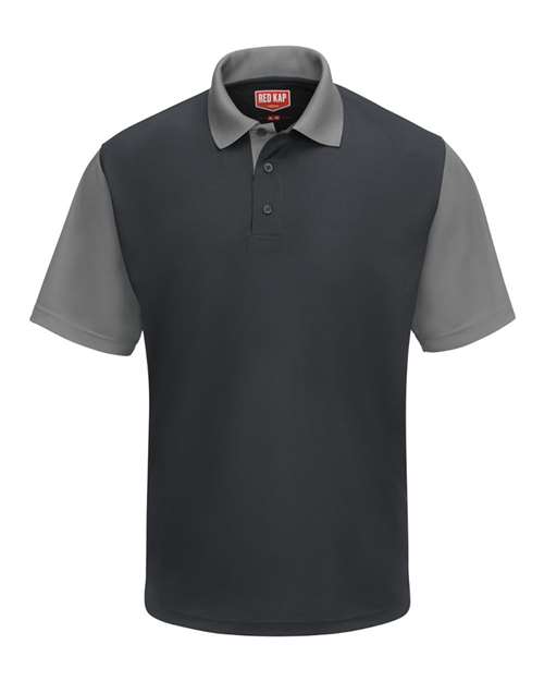 Short Sleeve Performance Knit Color-Block Polo | USA Decoration