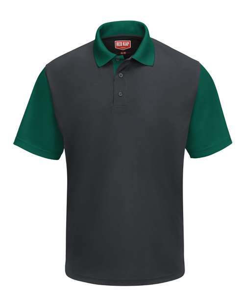Short Sleeve Performance Knit Color-Block Polo | USA Decoration