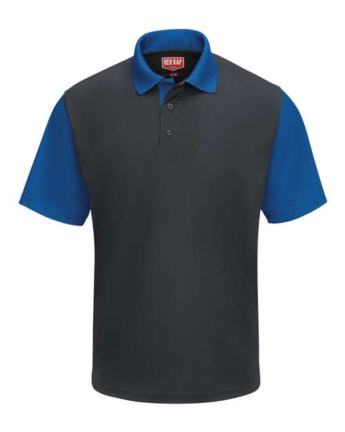 Short Sleeve Performance Knit Color-Block Polo | USA Decoration