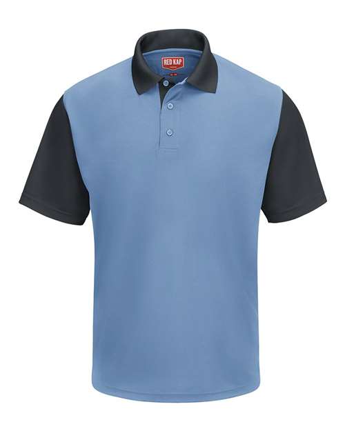 Short Sleeve Performance Knit Color-Block Polo | USA Decoration
