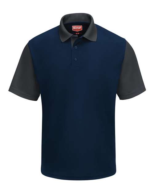 Short Sleeve Performance Knit Color-Block Polo | USA Decoration