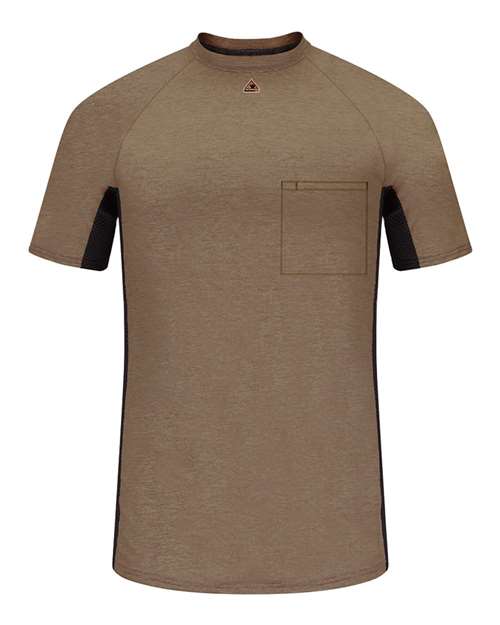 Short Sleeve Tee FR Two-Tone Base Layer with Concealed Chest Pocket- EXCEL FR | USA Decoration