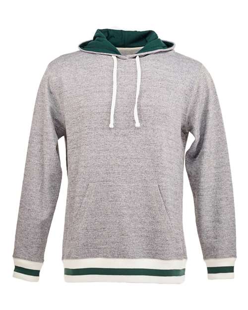 Peppered Fleece Lapover Hooded Sweatshirt | USA Decoration
