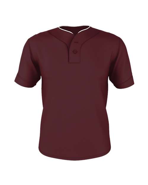 Two Button Mesh Baseball Jersey With Piping | USA Decoration