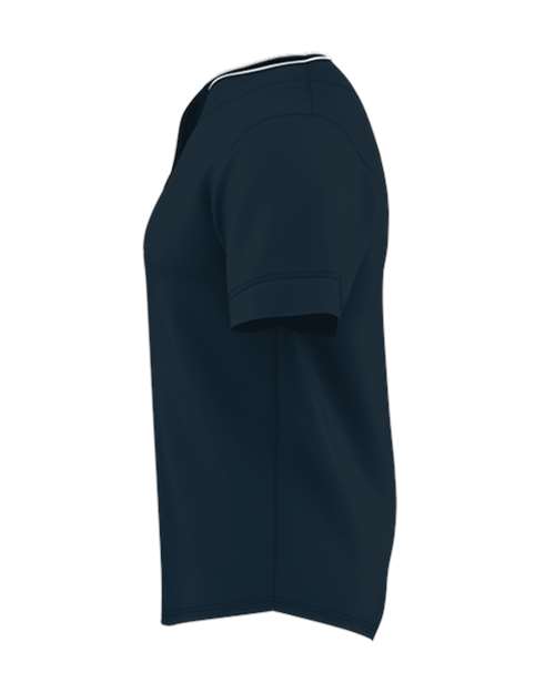 Two Button Mesh Baseball Jersey With Piping | USA Decoration