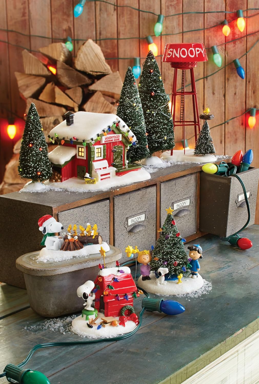 Department 56 Peanuts Christmas Decoration | Snoopy, Snoopy's Dog House, Woodstock, Christmas Lights