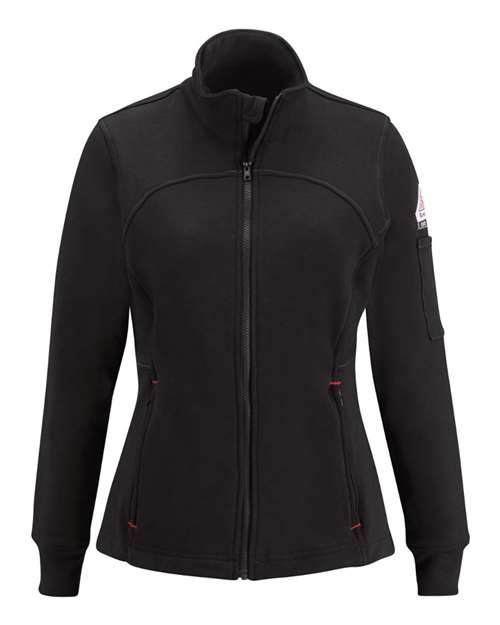 Women's Zip Front Fleece Jacket-Cotton/Spandex Blend | USA Decoration