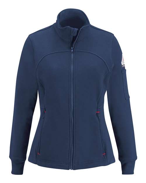 Women's Zip Front Fleece Jacket-Cotton/Spandex Blend | USA Decoration