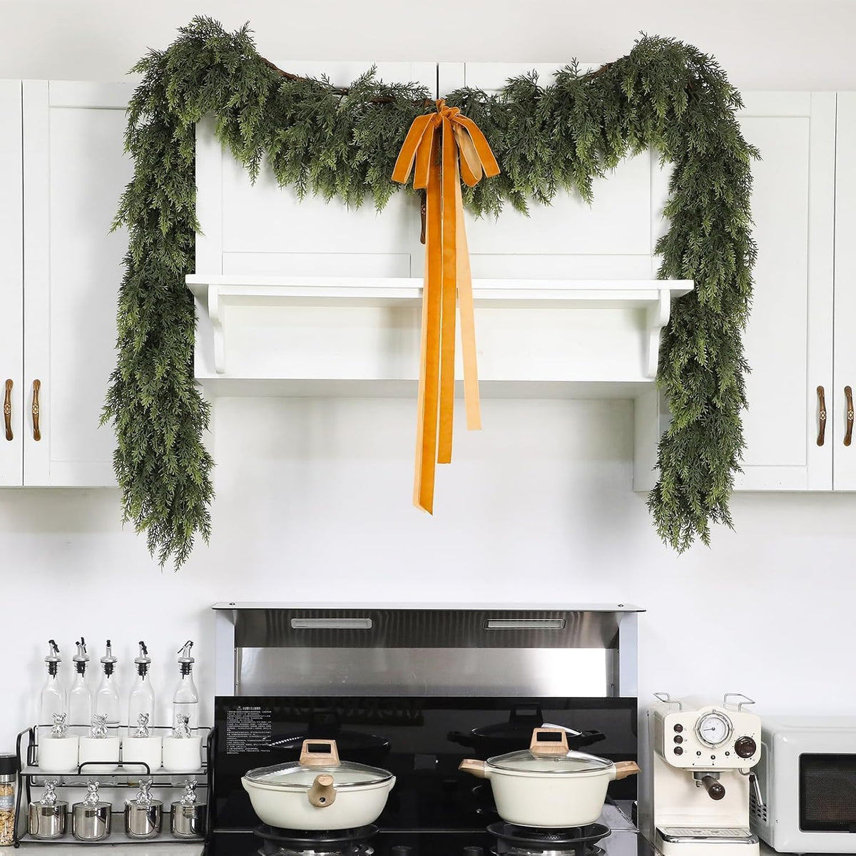 Waydress 1 Pcs 12 ft Christmas Cedar Realistic Garland Mantel Decor
