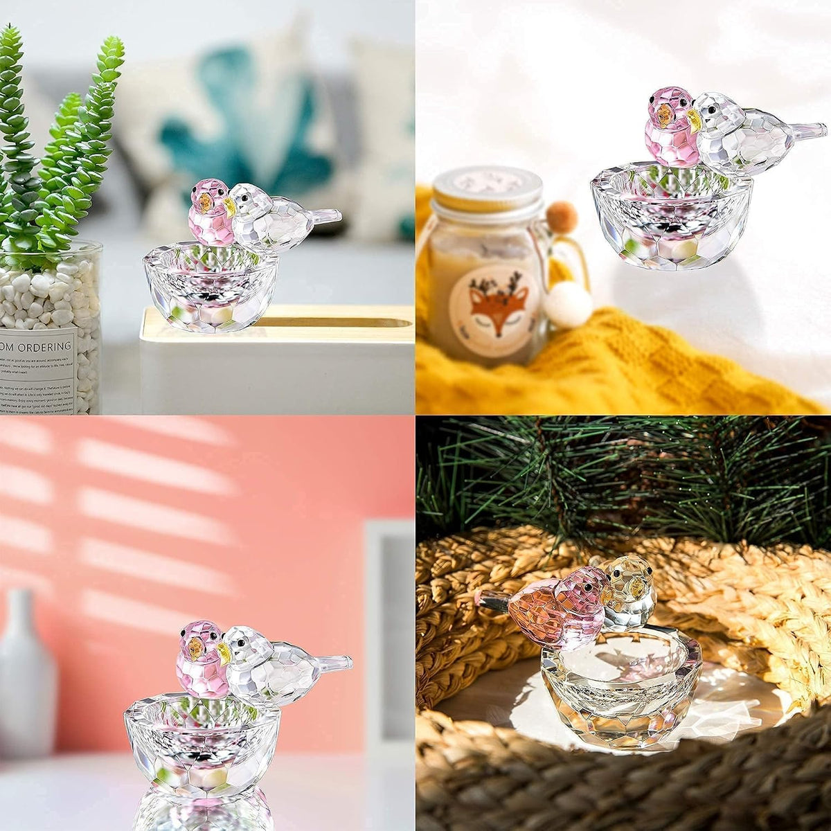 3.3'' Crystal Bird Figurine Collectible Art Glass Animal Gifts for Women