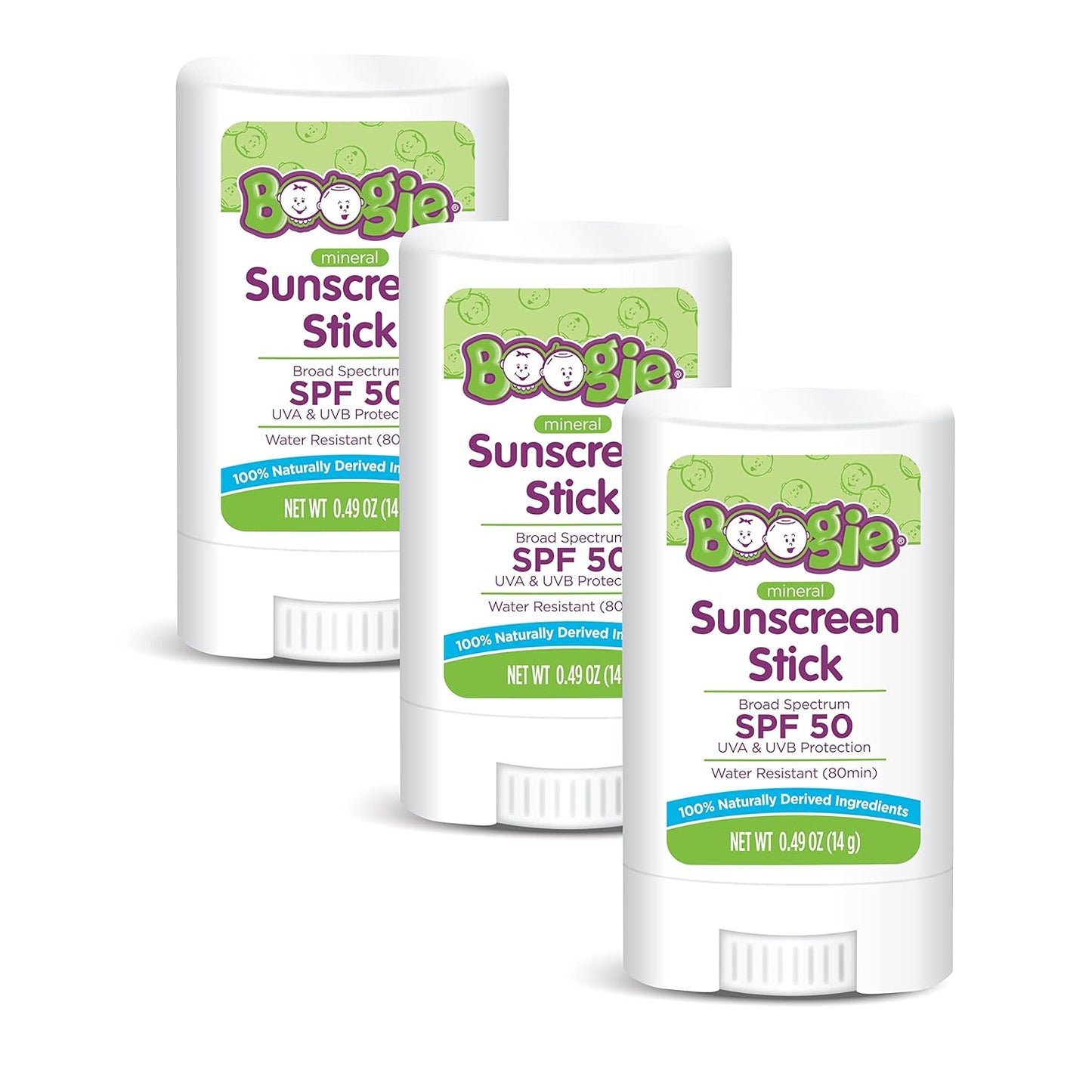Baby Sunscreen Stick SPF 50 Mineral Zinc Oxide Water Resistant Travel Size 3 Pack