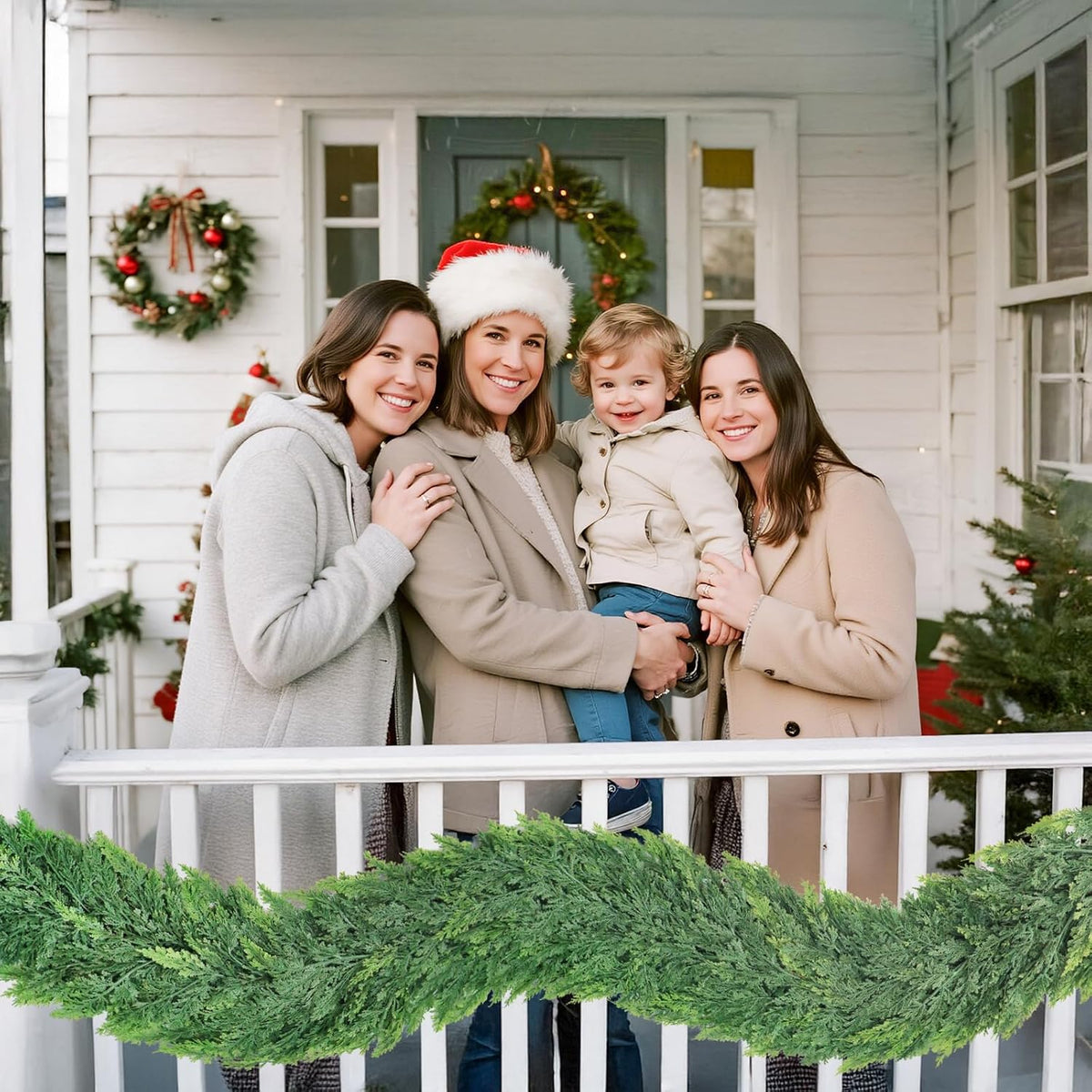 6ft Christmas Cedar Garland with Soft Thickness Pine,Thick and Lush,Artificial Green Faux Cedar Pine Garland for Christmas Winter Home Mantel Fireplace Holiday Party Décor (6FT)
