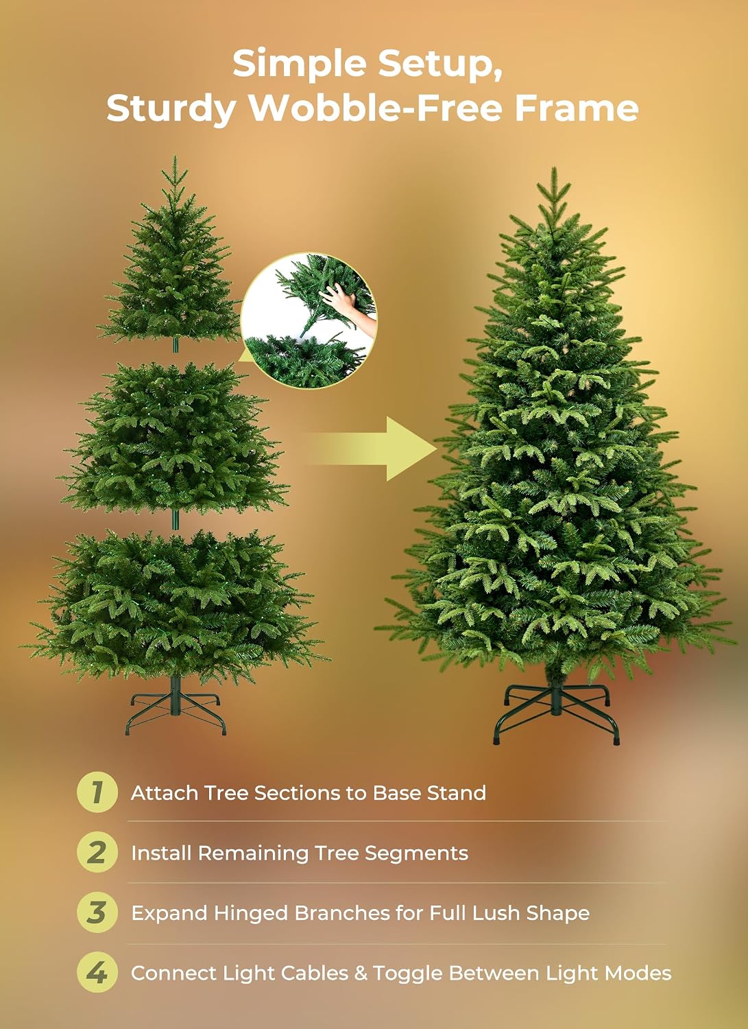 Brightown 6-ft Smart Prelit Christmas Trees with 250 LED Lights,App Control
