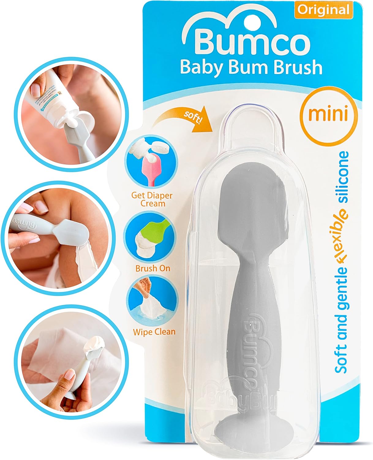 3-Pack Baby Diaper Cream Spatula Soft Silicone Diaper Rash Cream Applicator for Butt Paste | Newborn Essentials for Easy & Hygienic Cream Application (Grey, Pink, White)