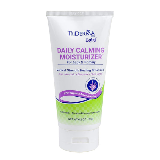 TriDerma Daily Calming Baby Moisturizing Lotion Fragrance-Free, Soothing Aloe Vera & Avocado for Sensitive Skin, 6.2 oz