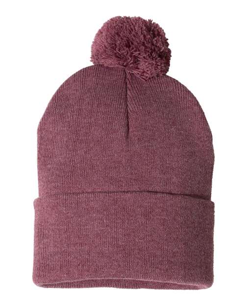 12" Pom-Pom Cuffed Beanie | USA Decoration