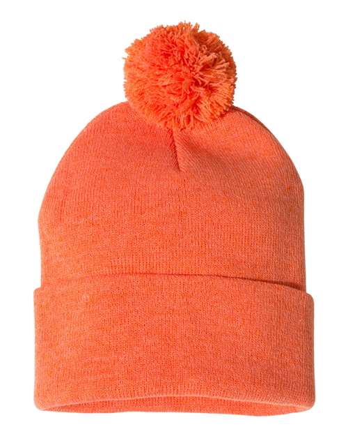 12" Pom-Pom Cuffed Beanie | USA Decoration