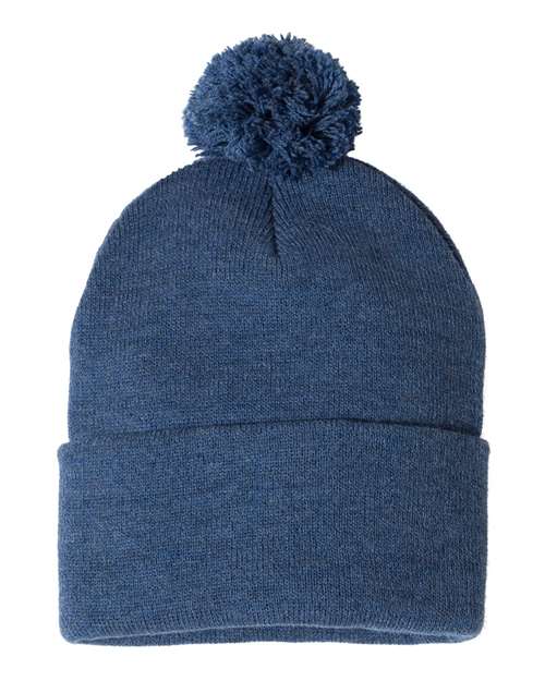 12" Pom-Pom Cuffed Beanie | USA Decoration