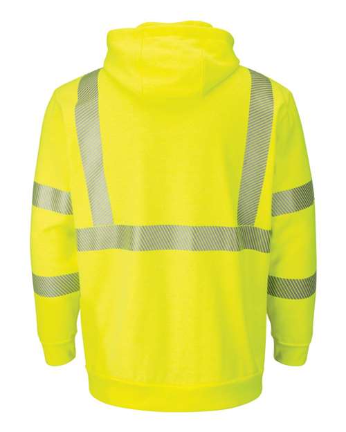 Hi-Visibility Zip-Front Hooded Fleece Sweatshirt with Waffle Lining | USA Decoration