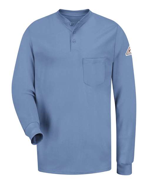 Long Sleeve Tagless Henley Shirt | USA Decoration