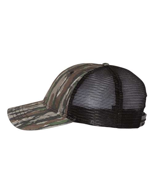Garment Washed Printed Trucker Cap | USA Decoration
