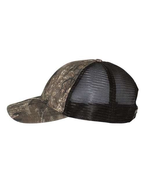 Garment Washed Printed Trucker Cap | USA Decoration