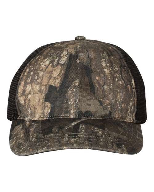 Garment Washed Printed Trucker Cap | USA Decoration
