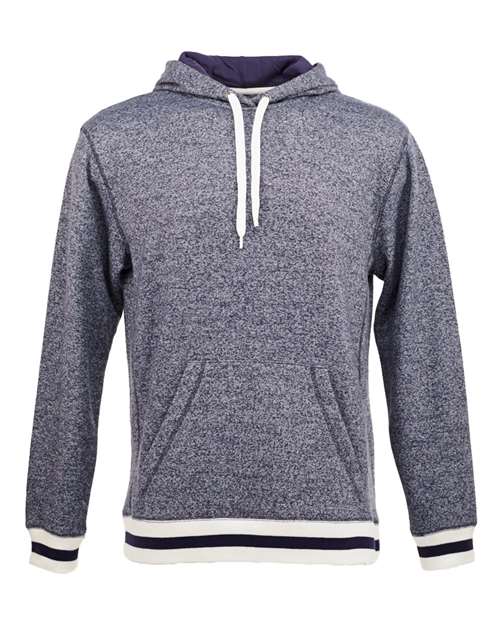 Peppered Fleece Lapover Hooded Sweatshirt | USA Decoration