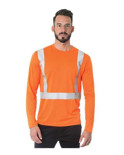 USA-Made Hi-Visibility Long Sleeve Performance T-Shirt | USA Decoration