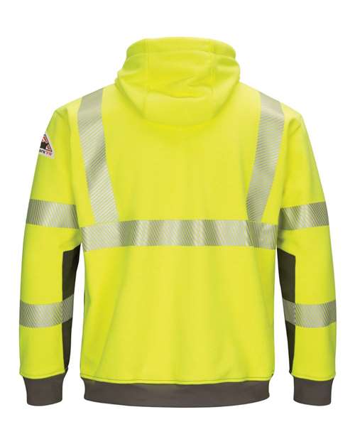 Hi-Visibility Color-Blocked Pullover Hooded Fleece Sweatshirt | USA Decoration