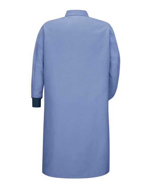 Gripper-Front Pocketless Butcher Coat With Knit Cuffs | USA Decoration