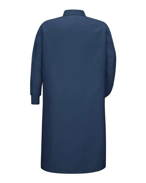 Gripper-Front Pocketless Butcher Coat With Knit Cuffs | USA Decoration
