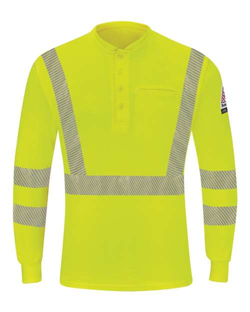 Hi-Visibility Lightweight Long Sleeve Henley | USA Decoration