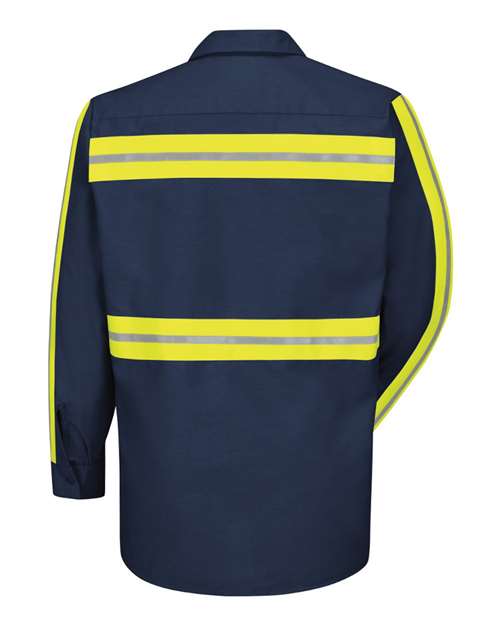 Industrial Enhanced-Visibility Long Sleeve Work Shirt - Tall Sizes | USA Decoration