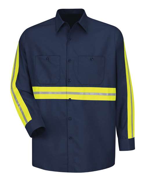 Industrial Enhanced-Visibility Long Sleeve Work Shirt - Tall Sizes | USA Decoration